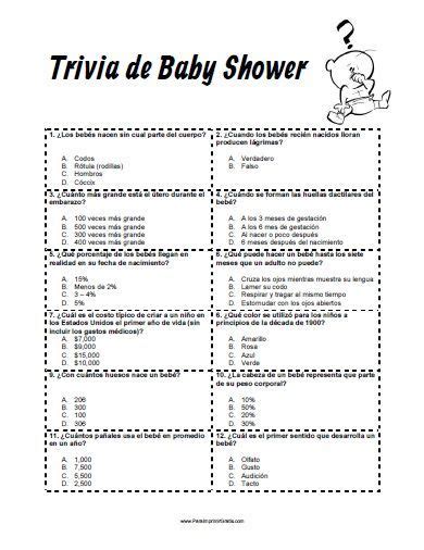 Juegos Para Baby Shower Divertidos Y Originales Juego Trivia Para Ba