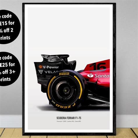 Ferrari F1 2022 F1 75 Art Poster Print Formula 1 Poster Etsy