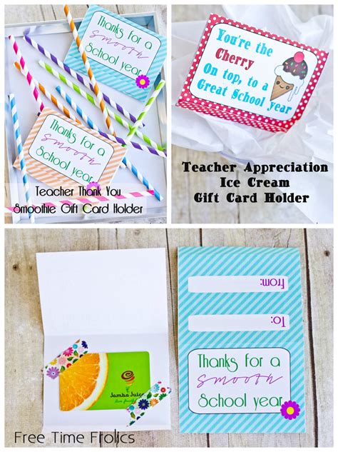 Recipients will love the little extra step you took to make their appreciation gift even more memorable. Free Teacher Appreciation Gift Card Printables - Free Time ...