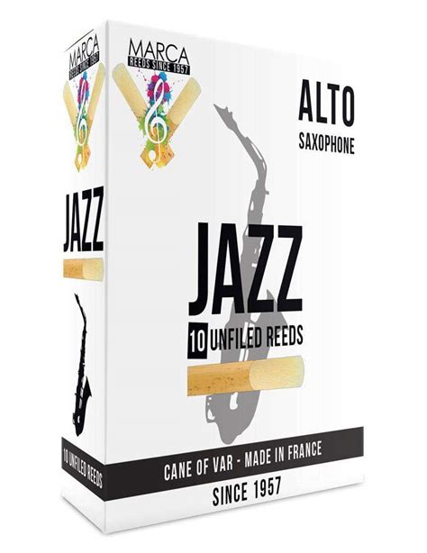 Marca Reeds Jazz Unfiled Alto Sax Reeds 25 Strength Box Of 10