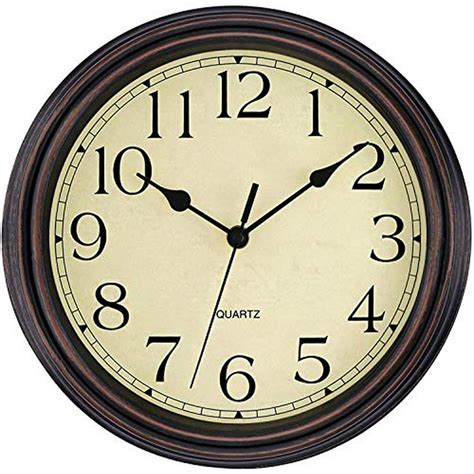 Foxtop Retro Silent Non Ticking Round Classic Clock Quartz Decorative