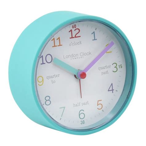 Buy Tell The Time Aqua Silent Alarm Clock 8cm Online Purely Wall Clocks