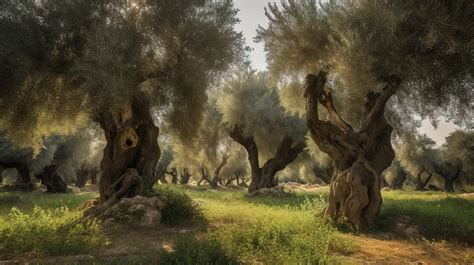 Olive Trees In An Old Natural Landscape Background Types Of Olive