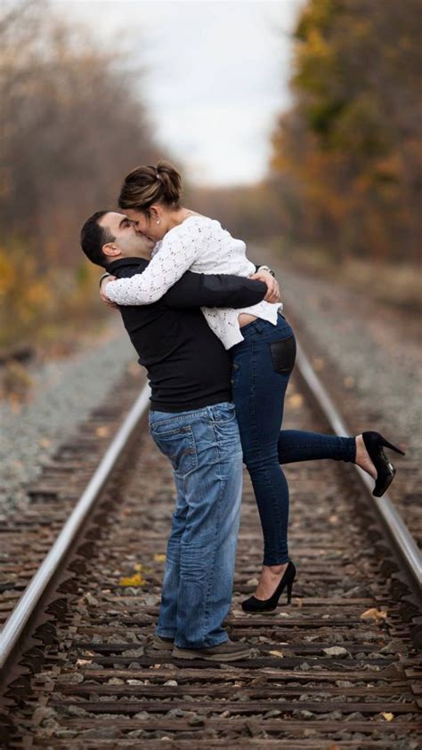Engagement Train Track Photo Shoot Photoshoot Photo Couple Photos