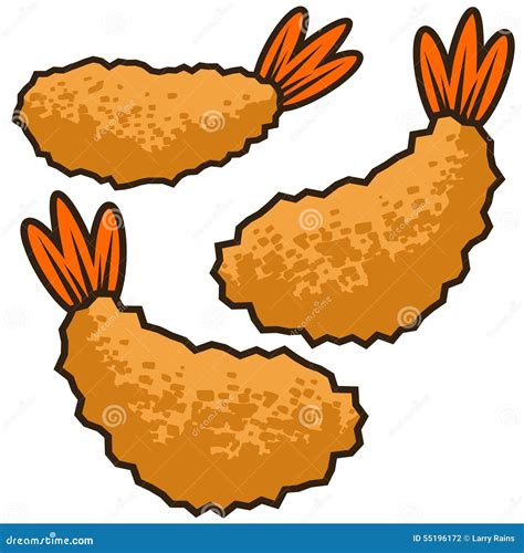 Fried Shrimp Stock Vector Image
