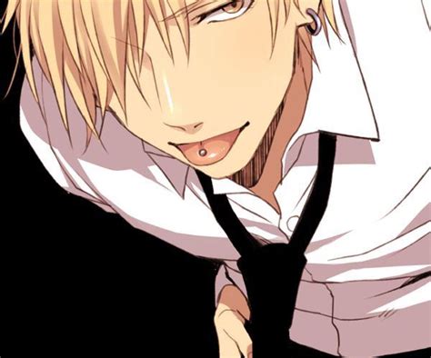 Anime Boy Blonde Hair W Tongue Piercing Blonde Anime Boy Anime