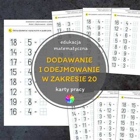 Dodawanie I Odejmowanie W Zakresie Karty Pracy Pomoce Edukacyjne Pdf