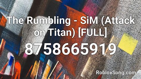 The Rumbling Sim Attack On Titan Full Roblox Id Roblox Music Codes