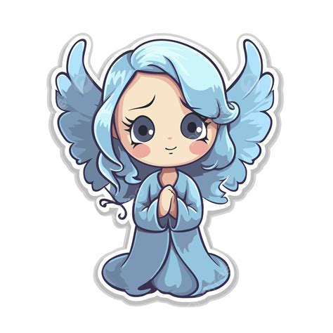 an angel sticker with a blue hair is shown clipart vector blue angel blue angel clipart