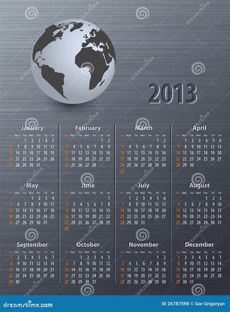 World Map Calendar 2013 Stock Illustrations 28 World Map Calendar