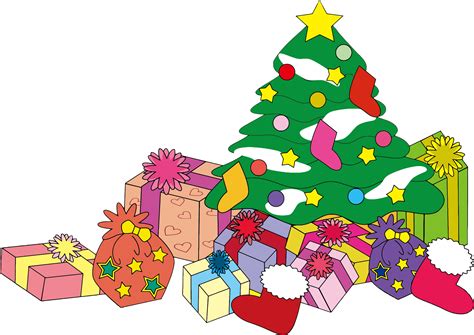 clipart christmas tree and presents illustration clipart best clipart best