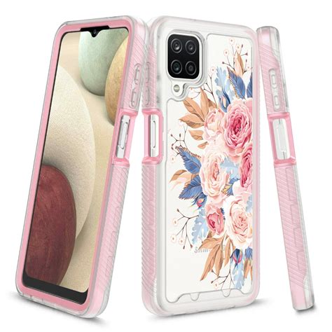 Samsung Galaxy A12 Case Rosebono Graphic Design Shockproof Impact