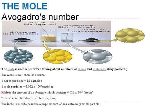 Lecture 5 THE MOLE Avogadros Number The Mole