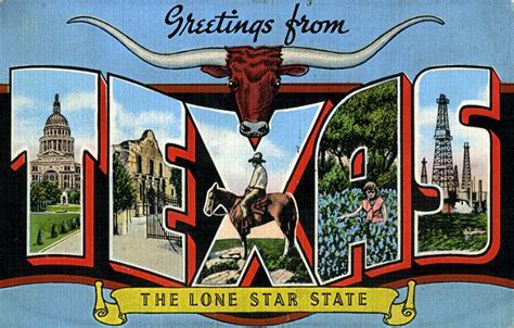 Greetings From Texas The Lone Star State Large Letter Postcard