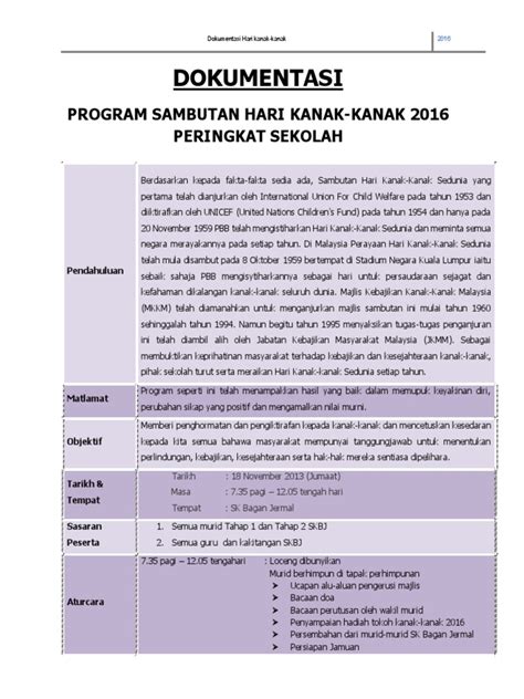 27 jun 2018 hari : Dokumentasi Sambutan Hari Kanak2 2016