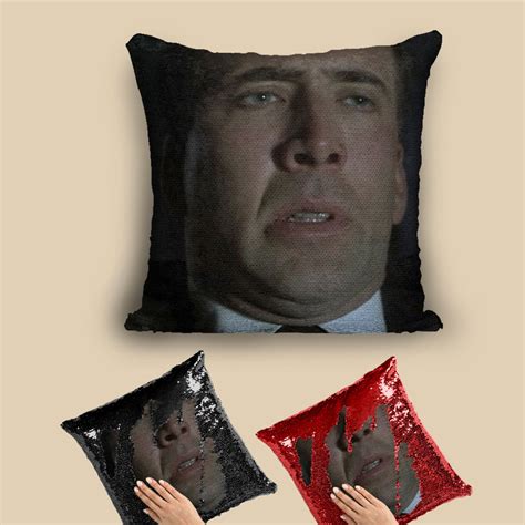 Nicolas Cage Pillow Nicolas Cage Sequin Pillow Christmas Etsy