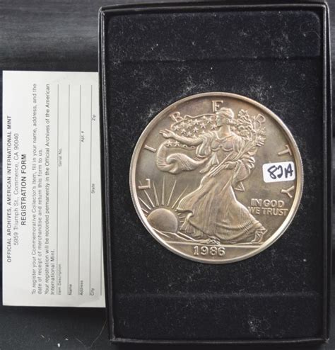 1986 1 Pound 12 Oz Fine Silver American Eagle In Original