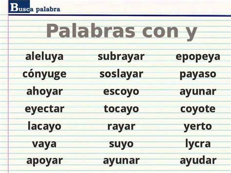 Palabras Con La Letra Y Y Ejemplos De Palabras Con Y 4a0
