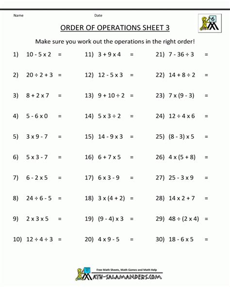 7th Grade Math Worksheets Printable Math Worksheets Printable