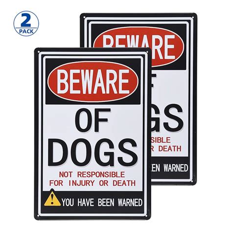 Buy Beware Of Dog Sign 2 Pack Beware Of Dog Warning Signs Warning