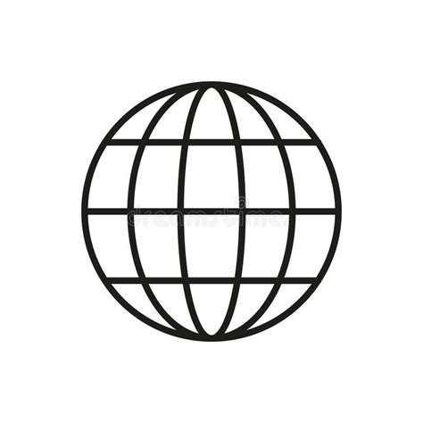 Line Globe Icon Editable Stroke Stock Vector Illustration Of Design