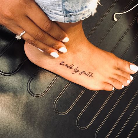 You can have a patterned design like. Walk by faith tattoo | Foot tattoos for women, Foot tattoo ...