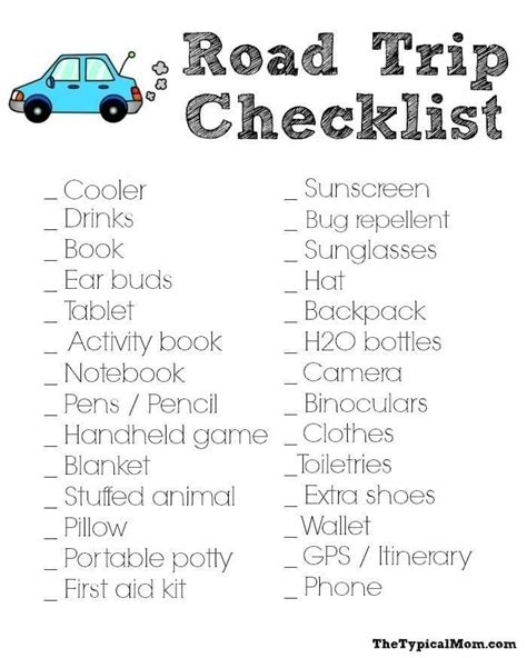 Do watch the video till the end; Road Trip Packing List · The Typical Mom