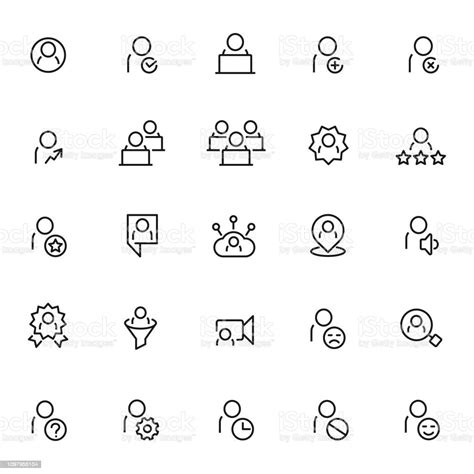 ilustración de conjunto de icono de perfil de usuario y más vectores libres de derechos de