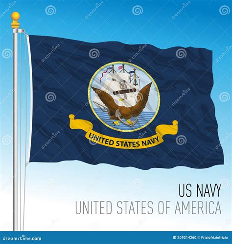 Us Navy Official Flag Usa Stock Vector Illustration Of Government