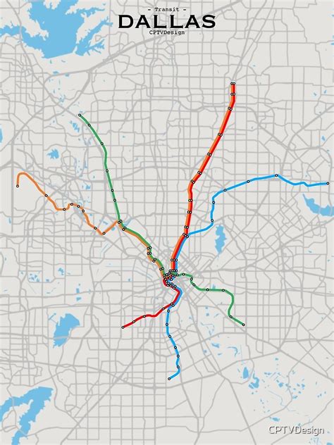 Dallas Transit Map Photographic Print For Sale By Cptvdesign Redbubble
