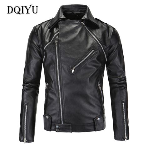 Dqiyu New Europe And America 2 Piece Leather Jackets Men Fashion Slim Fit Zippers Design