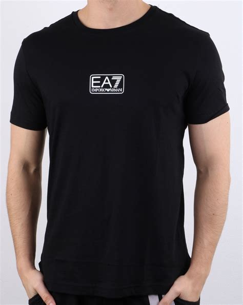 Emporio Armani Ea7 Box Logo T Shirt In Black 80s Casual Classics