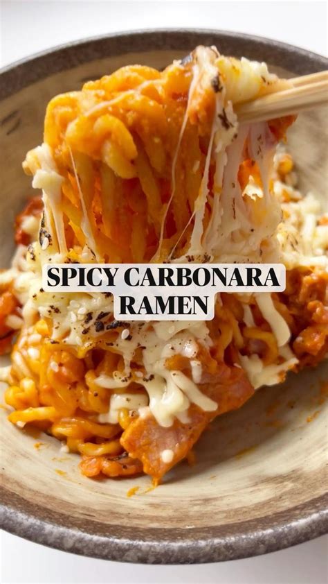 Samyang Carbonara [spicy Ramen Carbonara] Myriad Recipes Recipe Easy Korean Recipes Spicy