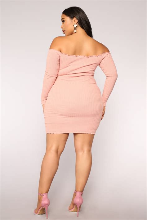 Jacklyn Off Shoulder Mini Dress Light Pink