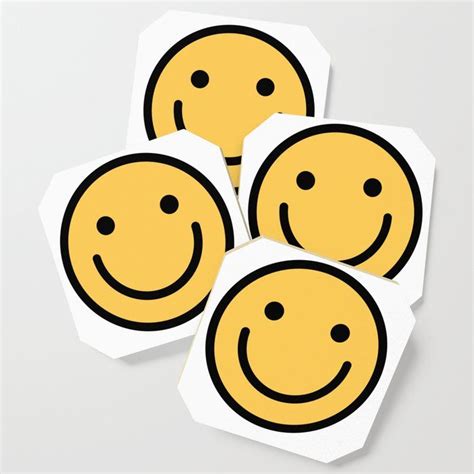 Smiley Face Cute Simple Smiling Happy Face Drink Coaster By Dogboo