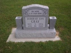Run by deborah and the webmaster. Deborah Ann Gray (1954-2000) - Find A Grave Memorial