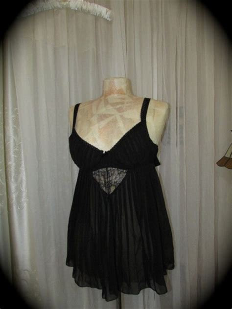 Vintage Black Lingerie Sexy Nightgown Underwire Bra Sheer Lace Sexy Sleepwear Negligee