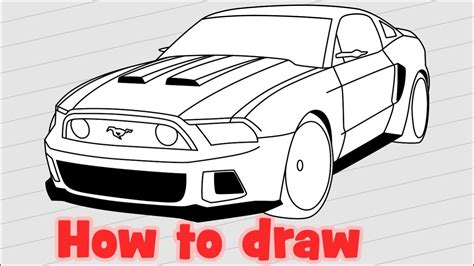 How To Draw A Car Ford Mustang Gt 2014 From The Need For Speed Youtube