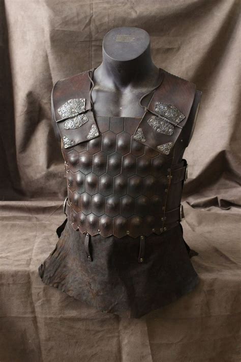 Viking Leather Armor With Brass Accents Medieval Unisex Etsy
