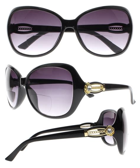 ladies fashion inner bifocal reading glass flower with diamond tinted sunglass ebay