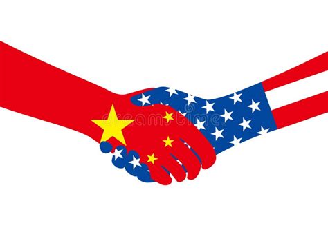 America China Shaking Hands Stock Illustrations 27 America China