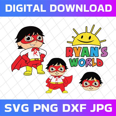 ryans world characters png svg digital downloads birthd inspire uplift