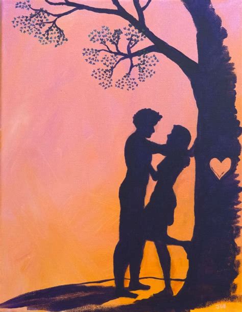 Cute Romantic Love Couple Silhouette Valentine Heart Pink Etsy