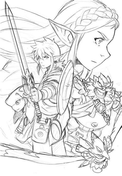 Link Zelda Breath Of The Wild Coloring Pages - Ryan Fritz's Coloring Pages