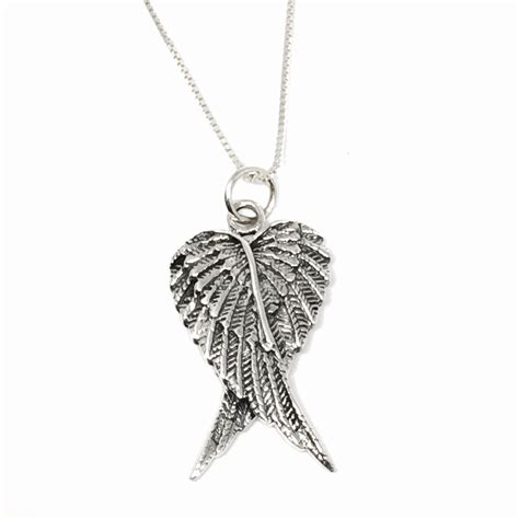 Oxidized Sterling Silver Double Angel Wing Necklace Contagious Designs