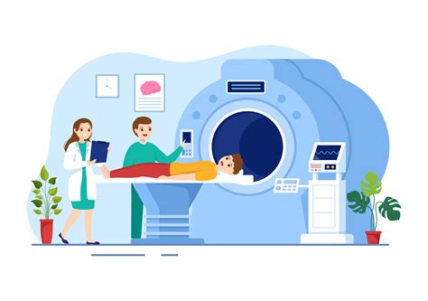 Mri Or Magnetic Resonance Imaging Illustration With Doctor And Patient