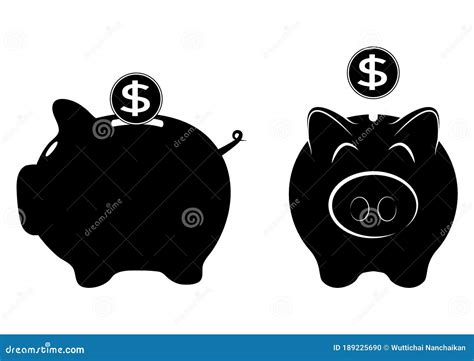 Silhouette Of A Piggy Bank Stock Vector Illustration Of Growth 189225690