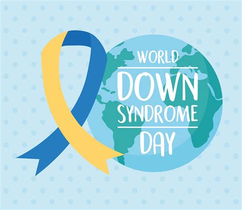World Down Syndrome Day Planet And Awareness Ribbon 1386096 Vector Art