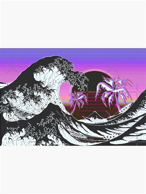 Retro Vaporwave Aesthetic Great Wave Off Kanagawa Poster For Sale By