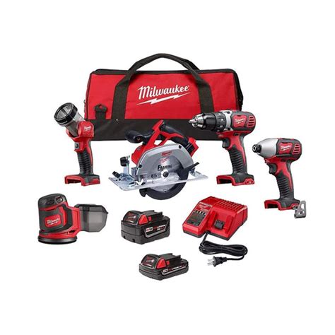 Milwaukee Tool M18 18v Lithium Ion Cordless Combo Kit 5 Tool With 2